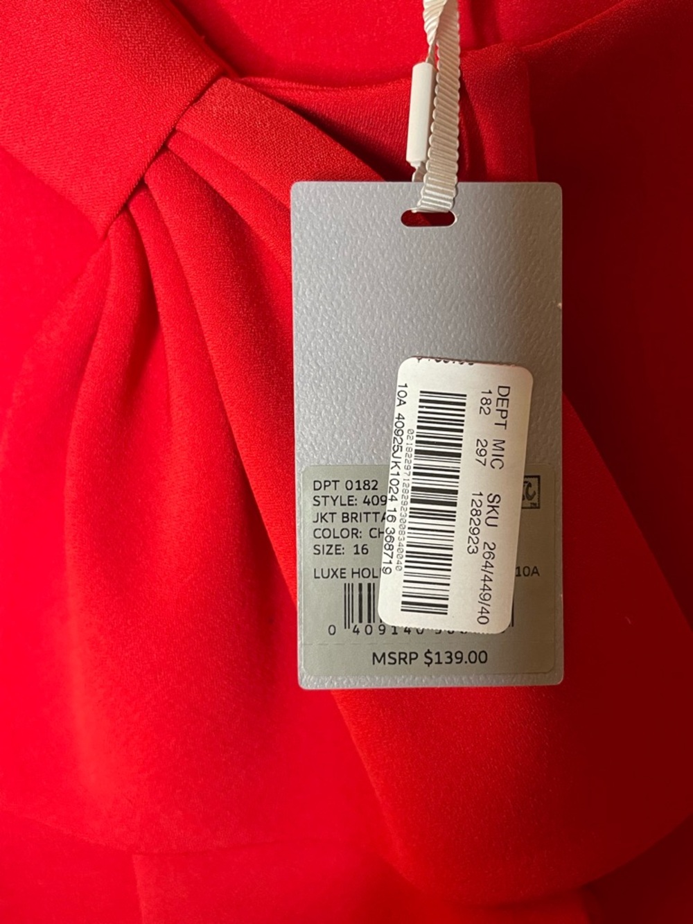 Preston & York Crepe Oversized Bow Snap Front Jacket and Dress Sz 16 NWT - Picture 8 of 9
